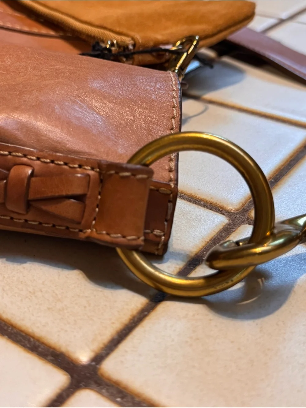 Frye Cognac Leather Hobo Shoulder Bag